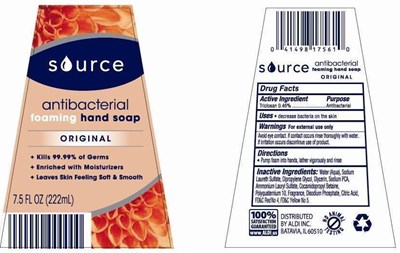 image of bottle label - foaming liquid soap